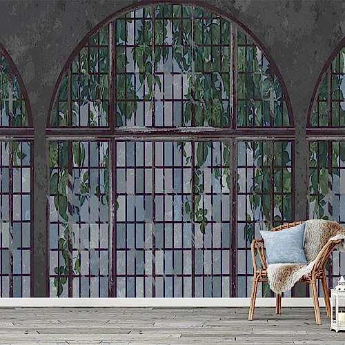 Endüstriyel Camlı Arka Plan Desenli Duvar Kağıdı